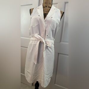 Banana Republic White Sleeveless Dress